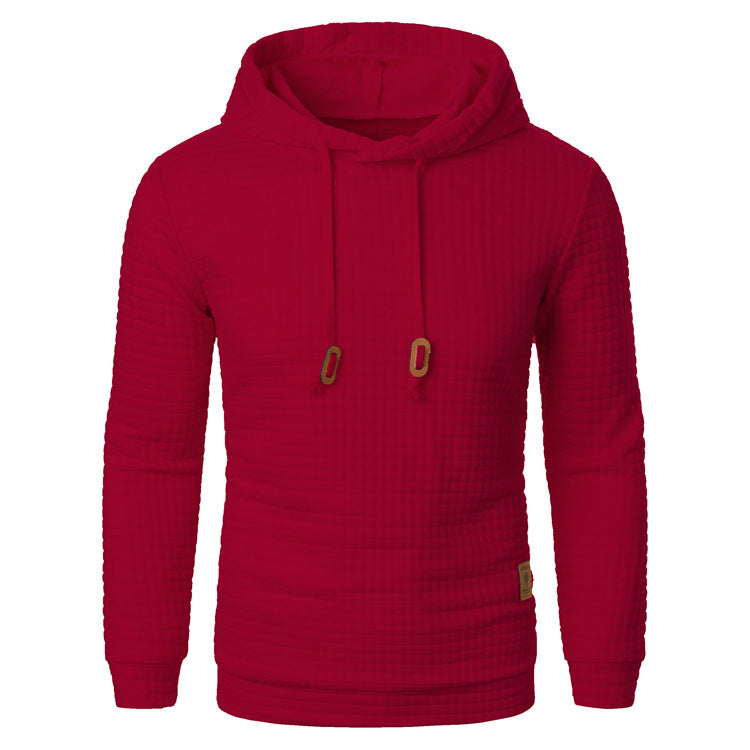 Men's Jacquard Hoodie Sweater | Slim Fit Long Sleeve Pullover Top