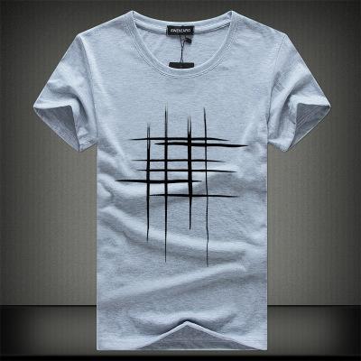 Men Fit Top Quality Cotton Short Sleeves T-Shirt Big Code Stripe Graphic T