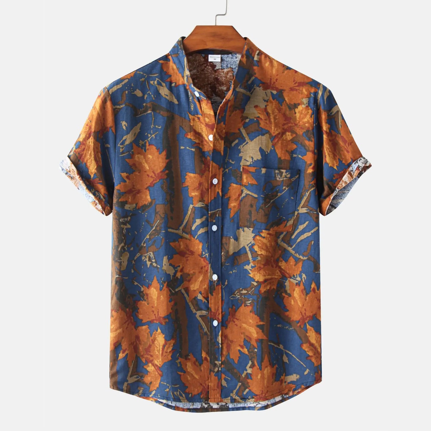 2023 Summer Men's Floral Print Short Sleeve Shirt
