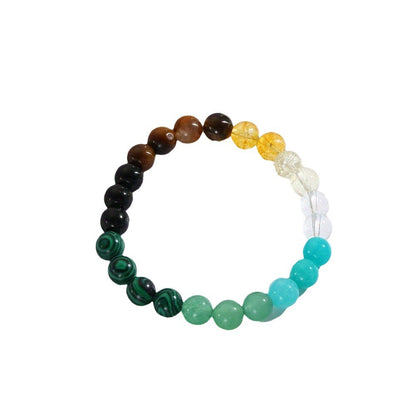 Natural Crystal Stone Bracelet | Citrine, Malachite & Dongling Stone