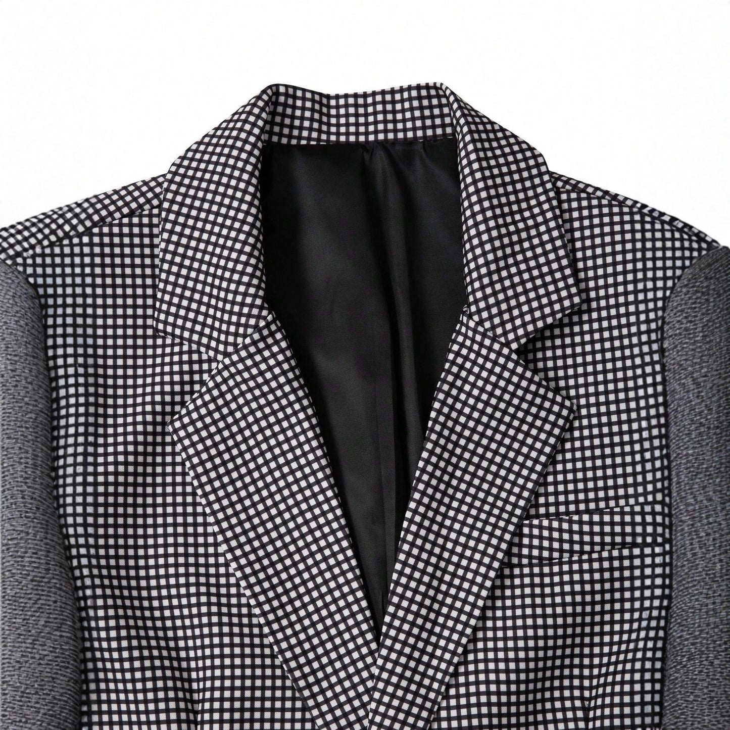 Men’s Slim-Fit Plaid Business Casual Suit Set – Elegant Black Two-Piece Woven Fabric Outfit for Office, Events & Smart Wear (S–XXL)
