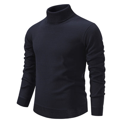 Men's Fleece-Lined Turtleneck Knit Sweater | Long Sleeve Pullover Top