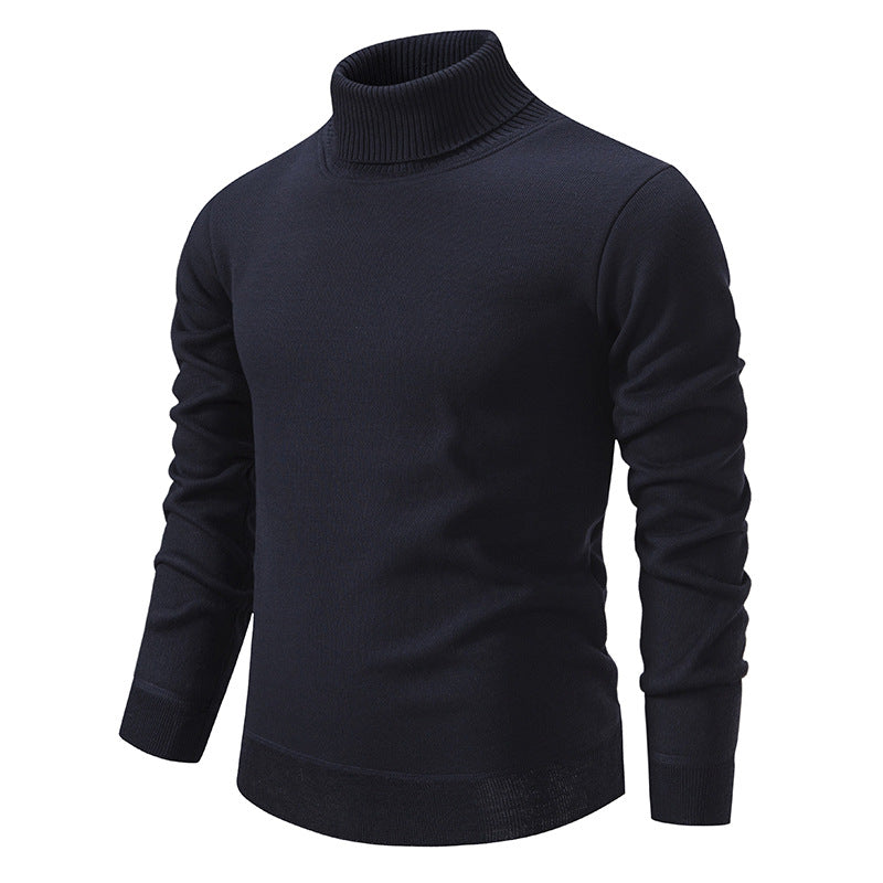 Men's Fleece-Lined Turtleneck Knit Sweater | Long Sleeve Pullover Top