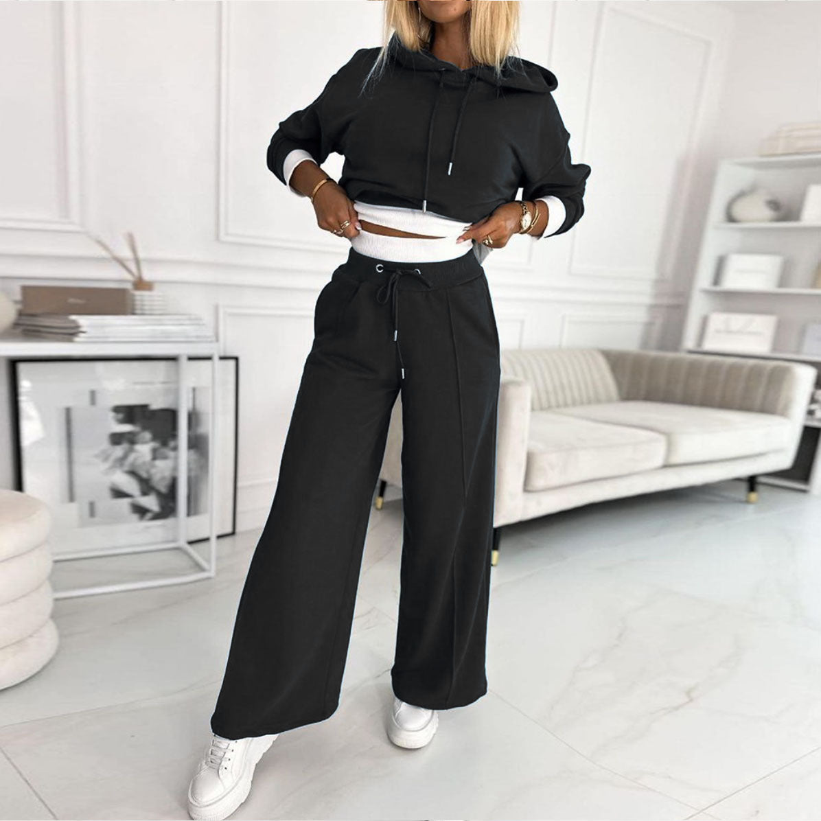 Women's Hoodie & Sweatpants Co-ord Set | Sporty Casual Two-Piece Lounge Outfit