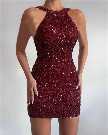 Women's Sequin Bodycon Mini Dress | Sleeveless Sparkle Party Dress