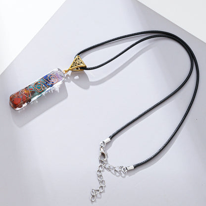 Retro Reiki Healing Energy Crystal Pendant Natural Stone For Yoga Meditation Spiritual 7 Chakra Jewelry Necklace Amulet