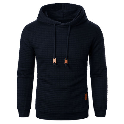 Men's Jacquard Hoodie Sweater | Slim Fit Long Sleeve Pullover Top