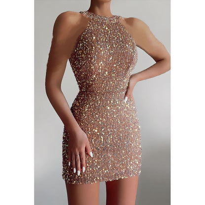 Women's Sequin Bodycon Mini Dress | Sleeveless Sparkle Party Dress