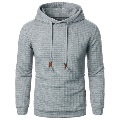 Men's Jacquard Hoodie Sweater | Slim Fit Long Sleeve Pullover Top