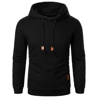 Men's Jacquard Hoodie Sweater | Slim Fit Long Sleeve Pullover Top