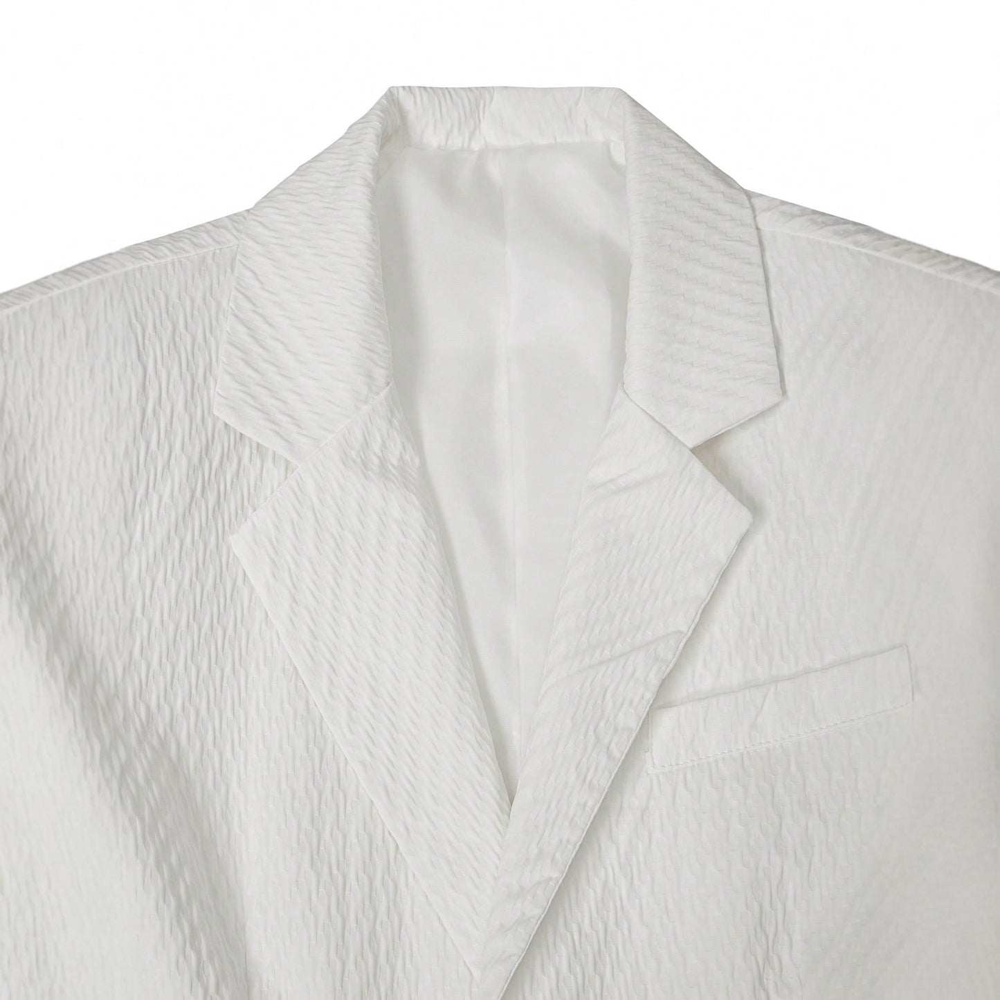 Men’s Slim-Fit White Short Two-Piece Suit – Business Casual Summer Outfit, Lightweight Woven Polyester Set (S–XXL)