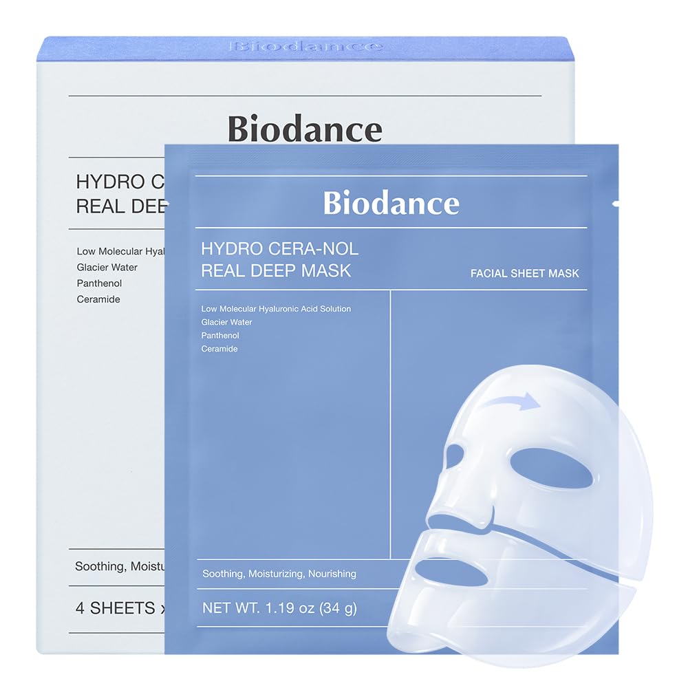 BIODANCE Bio-Collagen Real Deep Face Mask 4 Pcs | Hydrogel Overnight Mask | Pore Minimizing and Elasticity Improvement | Korean Face Mask for Glass Skin | Korean Skincare