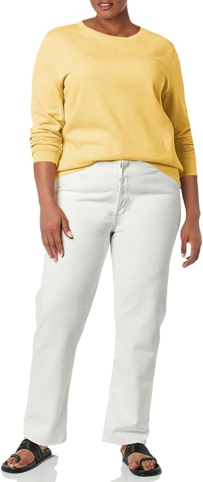 Essentials Women's Fleece Crewneck Pullover Sweatshirt (Available in Plus Size)