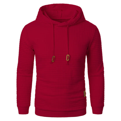 Men's Jacquard Hoodie Sweater | Slim Fit Long Sleeve Pullover Top