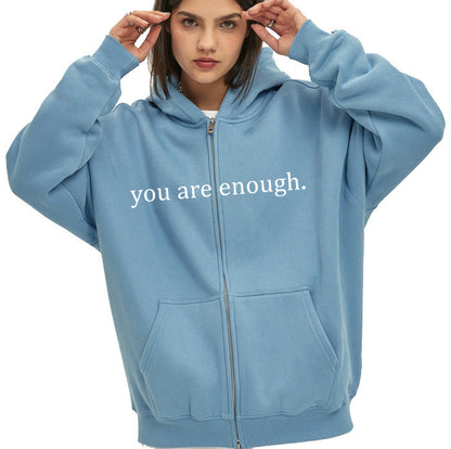 Women's Plus Size Slim-Fit Hoodie | Drawstring Zip Sweatshirt