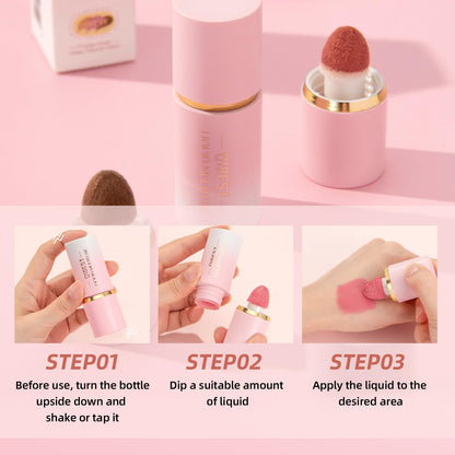 3 Pack Liquid Contour & Highlighter & Blush Makeup Set, Long Lasting Natural Weightless Buildable Contouring Bronzer Blusher Stick Beauty Wand Liquid Highlighter Makeup (Set A)