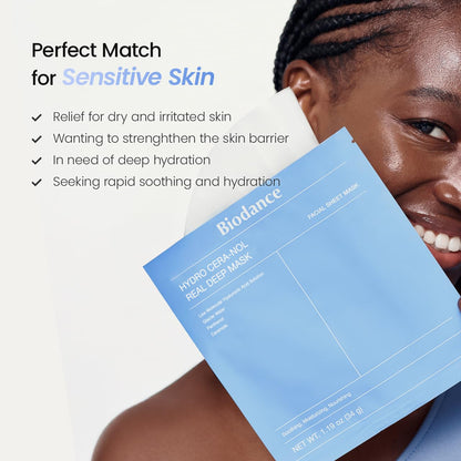 BIODANCE Bio-Collagen Real Deep Face Mask 4 Pcs | Hydrogel Overnight Mask | Pore Minimizing and Elasticity Improvement | Korean Face Mask for Glass Skin | Korean Skincare