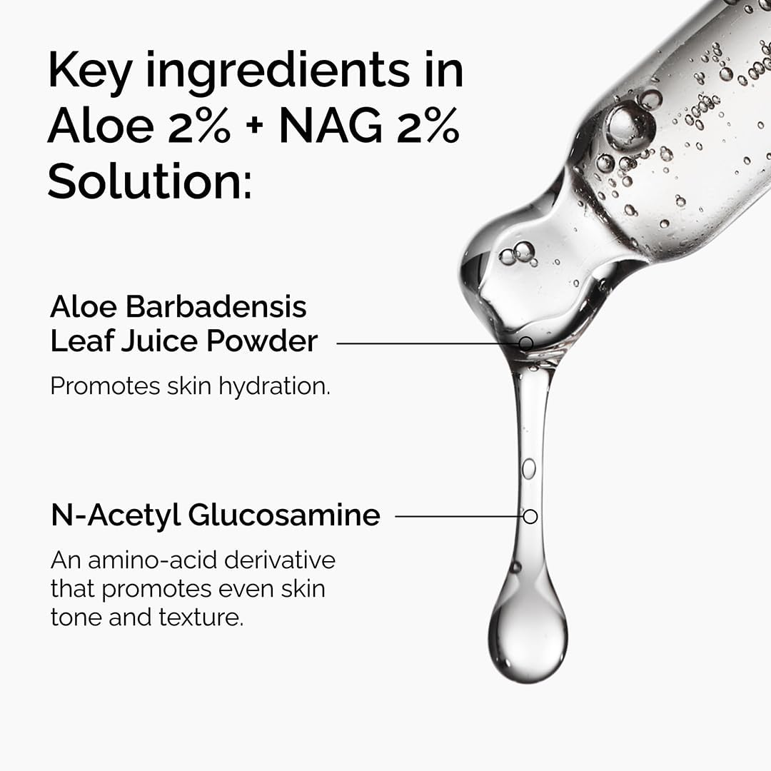 The Ordinary Aloe 2% + NAG 2% Solution, Soothes Skin and Targets Post-Acne Marks, 30ml