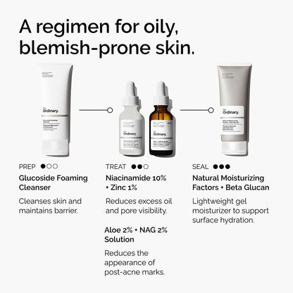 The Ordinary Aloe 2% + NAG 2% Solution, Soothes Skin and Targets Post-Acne Marks, 30ml