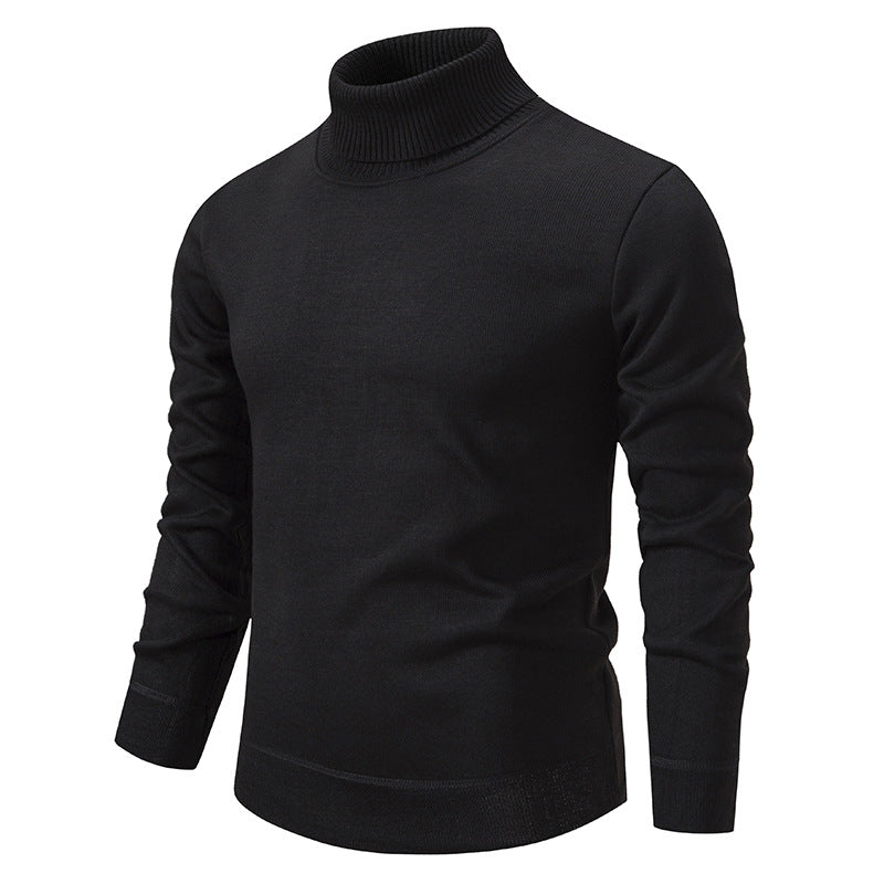 Men's Fleece-Lined Turtleneck Knit Sweater | Long Sleeve Pullover Top