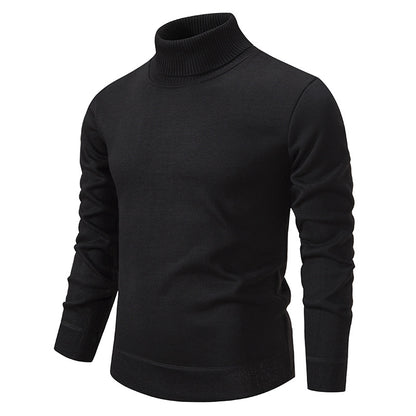Men's Fleece-Lined Turtleneck Knit Sweater | Long Sleeve Pullover Top