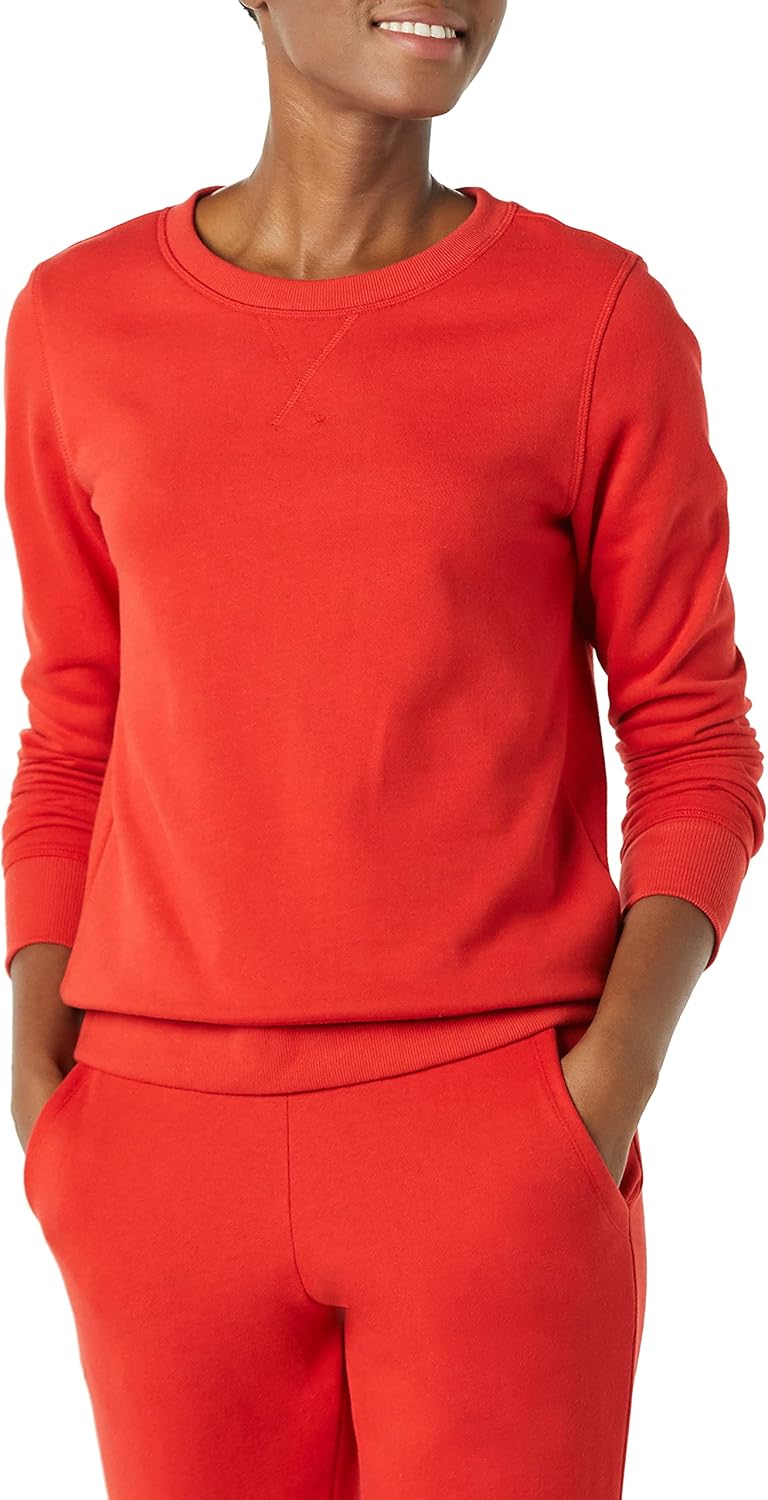 Essentials Women's Fleece Crewneck Pullover Sweatshirt (Available in Plus Size)