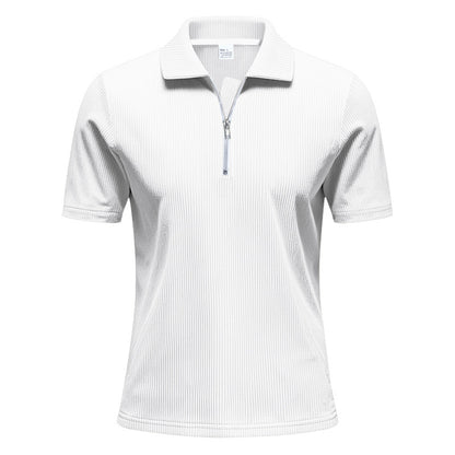 Men’s Loose Fit Corduroy Half-Zip Polo Short Sleeve T-Shirt – Casual Pullover Streetwear Top (S–XXXL)