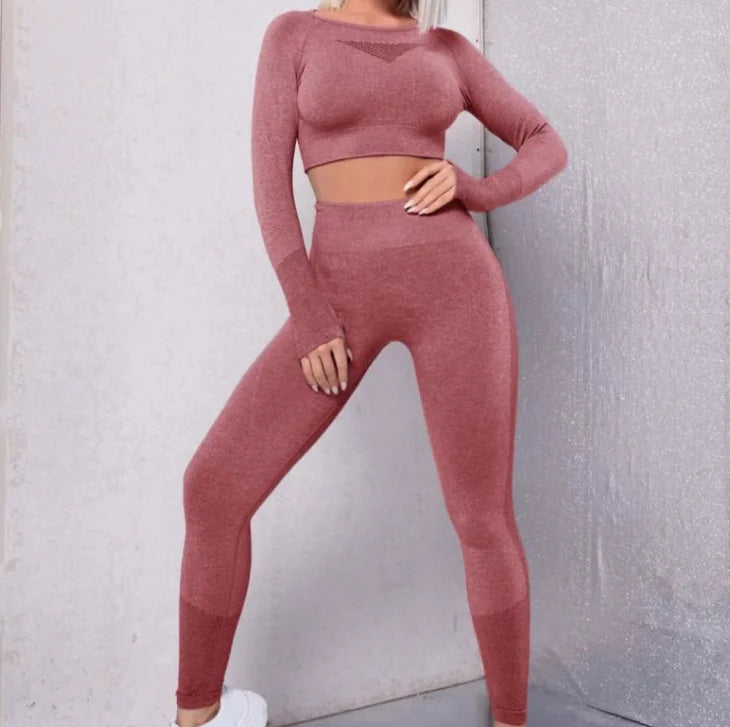 Set Of Sports Swear GYM Yoga Pants and top Two-piece Fitted Women Wear
