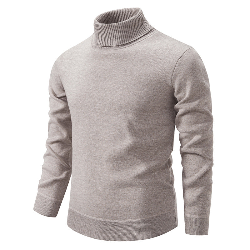 Men's Fleece-Lined Turtleneck Knit Sweater | Long Sleeve Pullover Top