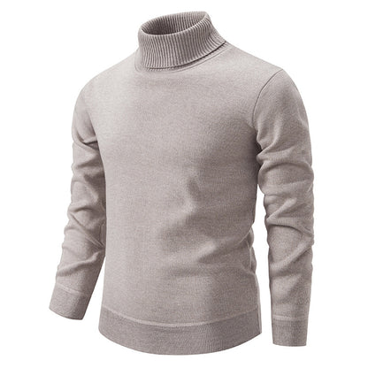Men's Fleece-Lined Turtleneck Knit Sweater | Long Sleeve Pullover Top