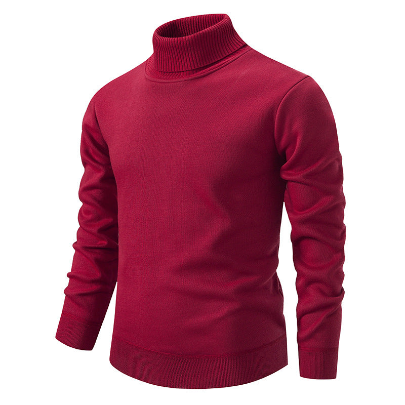 Men's Fleece-Lined Turtleneck Knit Sweater | Long Sleeve Pullover Top