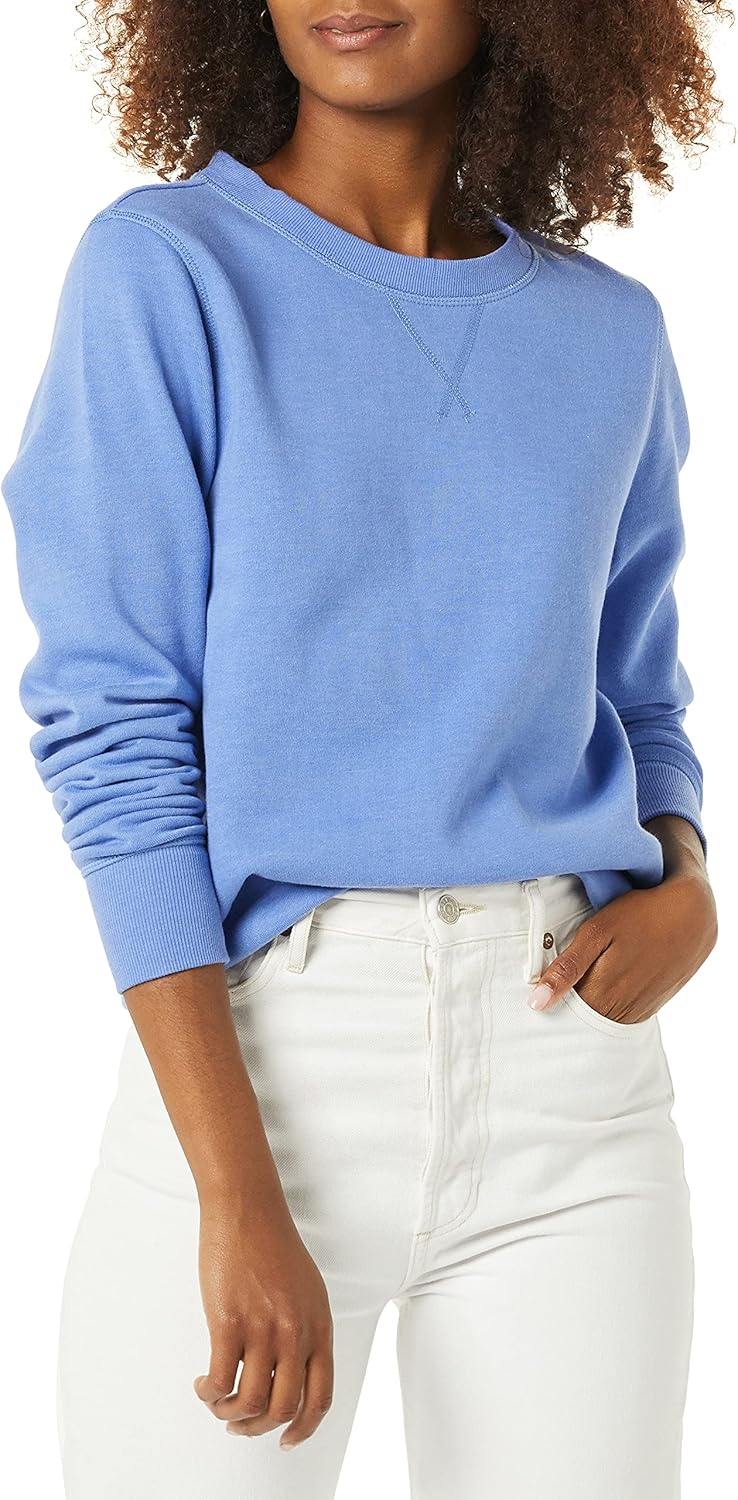 Essentials Women's Fleece Crewneck Pullover Sweatshirt (Available in Plus Size)