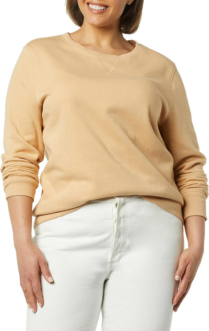Essentials Women's Fleece Crewneck Pullover Sweatshirt (Available in Plus Size)