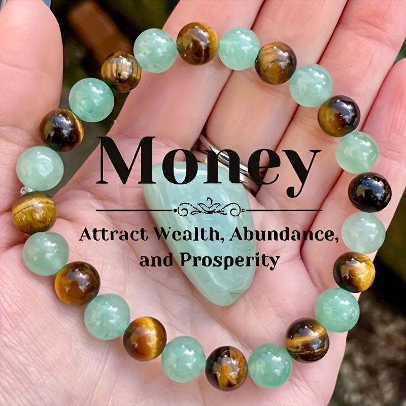 Natural Crystal Stone Bracelet | Citrine, Malachite & Dongling Stone