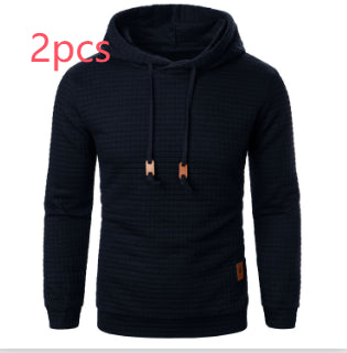 Men's Jacquard Hoodie Sweater | Slim Fit Long Sleeve Pullover Top