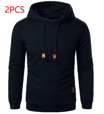 Men's Jacquard Hoodie Sweater | Slim Fit Long Sleeve Pullover Top