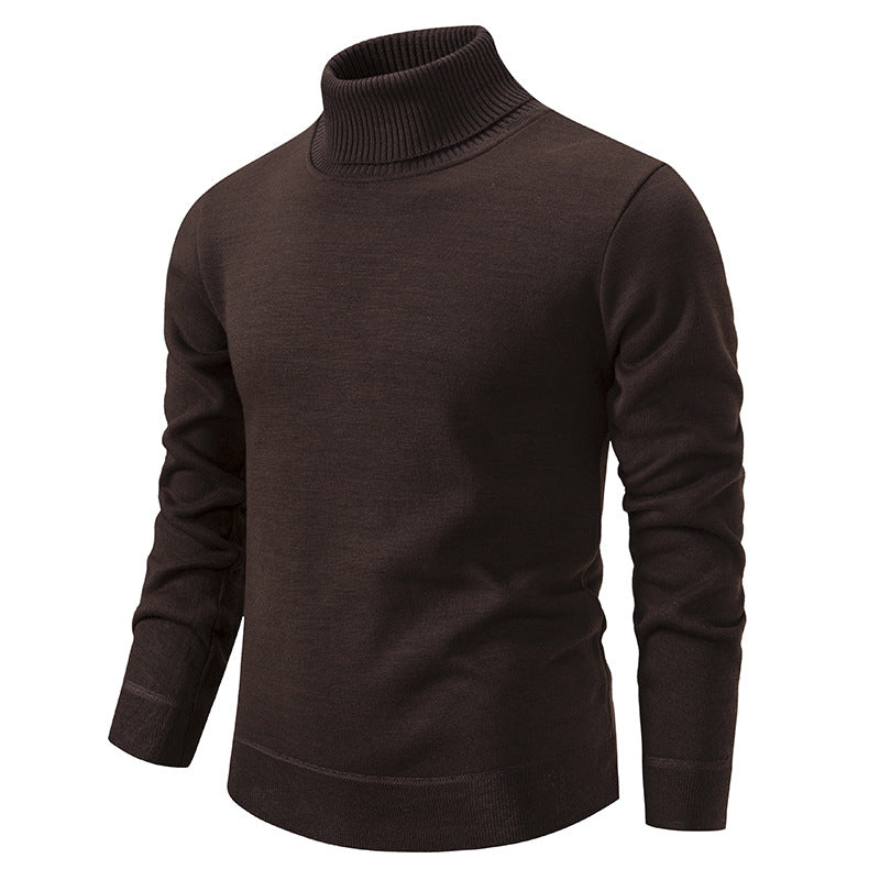 Men's Fleece-Lined Turtleneck Knit Sweater | Long Sleeve Pullover Top