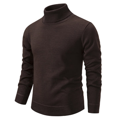 Men's Fleece-Lined Turtleneck Knit Sweater | Long Sleeve Pullover Top