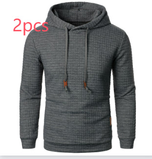 Men's Jacquard Hoodie Sweater | Slim Fit Long Sleeve Pullover Top
