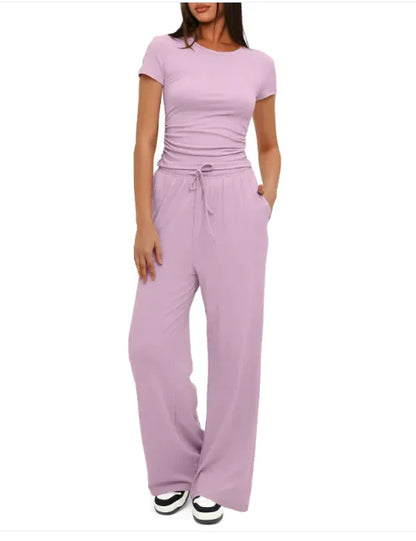 Women Relax Fitting Set Summer Sportswear Two-Piece Set for Women Cloth