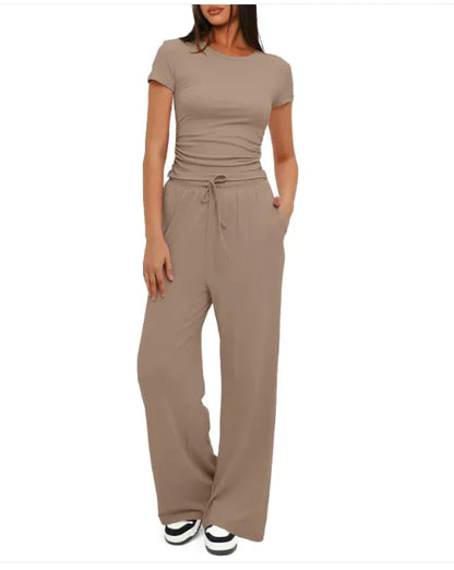 Women Relax Fitting Set Summer Sportswear Two-Piece Set for Women Cloth