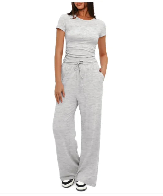 Women Relax Fitting Set Summer Sportswear Two-Piece Set for Women Cloth