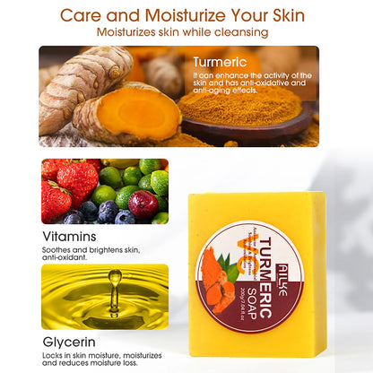 AILKE Turmeric Renew Skin Care Sets Vitamin C Women Facial Organic Anti Acne Whitening Hydrating Firming Korean Face Products