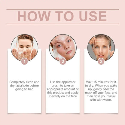Collagen Overnight Wrapping Peel Off Facial Mask, Korean Collagen Night Wrapping Mask Deeply Hydrates Night Care Mask Cream 75ml