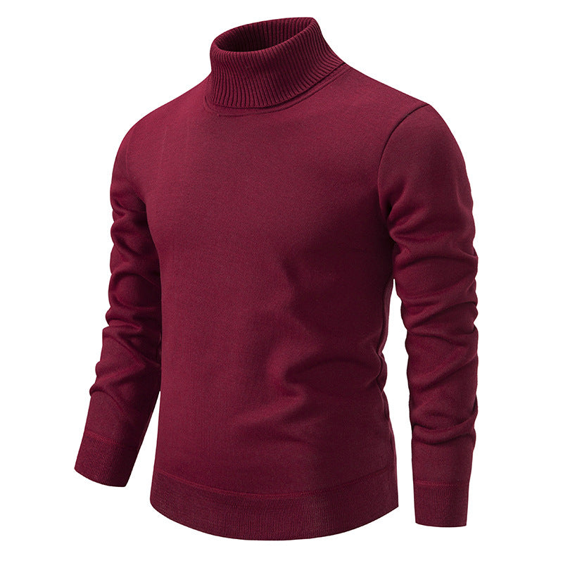 Men's Fleece-Lined Turtleneck Knit Sweater | Long Sleeve Pullover Top