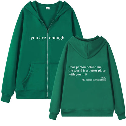 Women's Plus Size Slim-Fit Hoodie | Drawstring Zip Sweatshirt