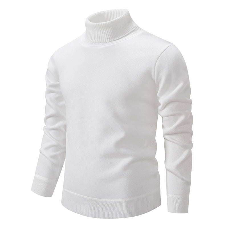 Men's Fleece-Lined Turtleneck Knit Sweater | Long Sleeve Pullover Top
