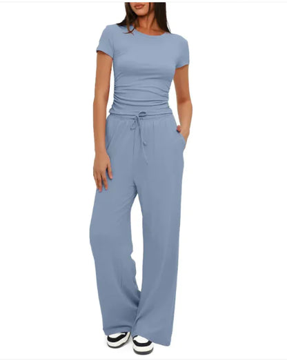 Women Relax Fitting Set Summer Sportswear Two-Piece Set for Women Cloth