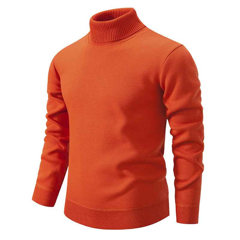 Men's Fleece-Lined Turtleneck Knit Sweater | Long Sleeve Pullover Top