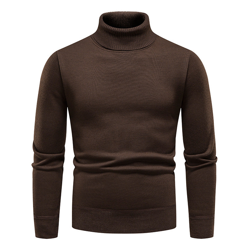 Men's Fleece-Lined Turtleneck Knit Sweater | Long Sleeve Pullover Top